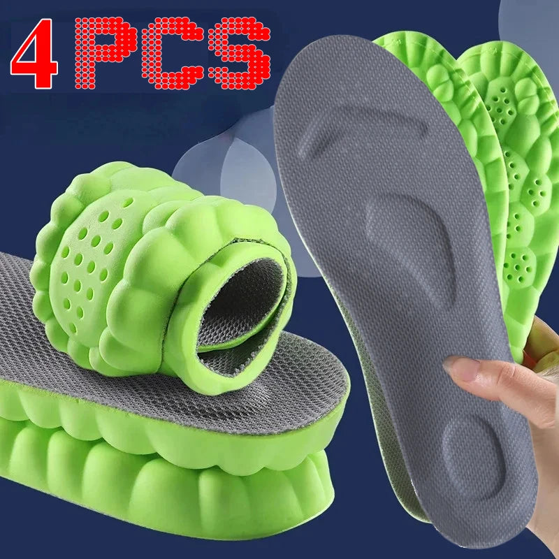 4D Massage Insoles Super Soft Sports Shoes Insole for Feet Running Baskets Shoe Sole Arch Support Orthopedic Inserts Unisex