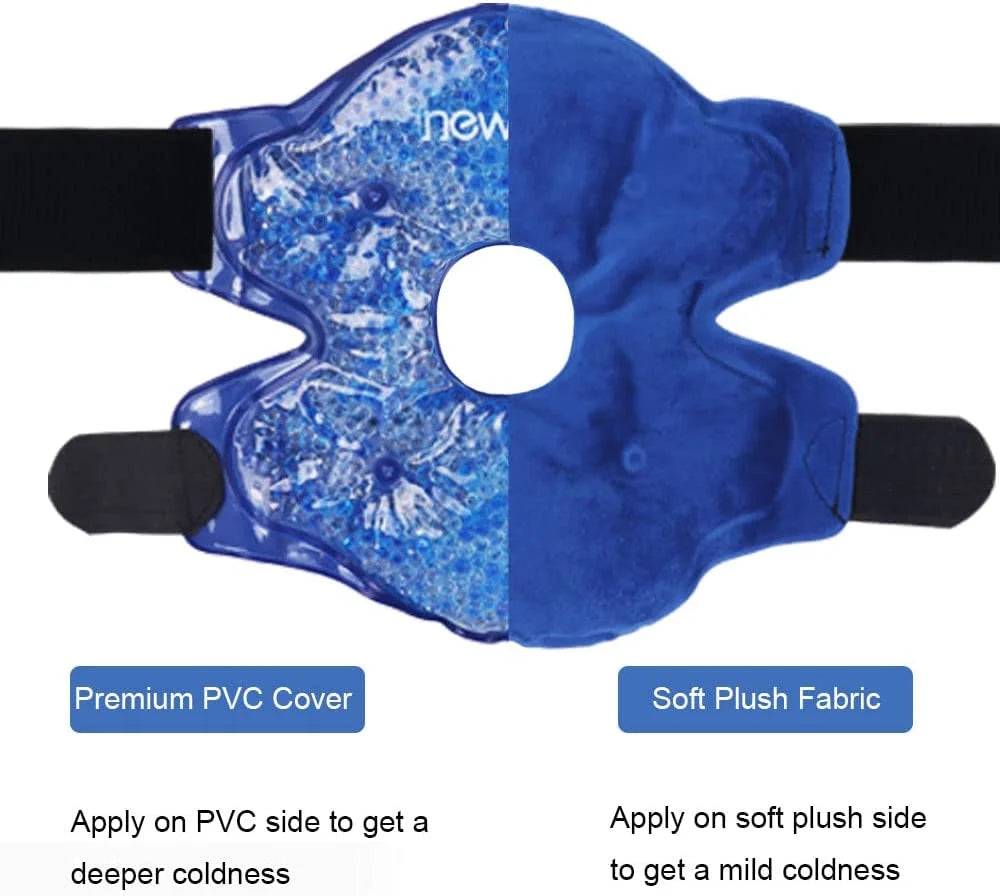2 Pack Ice Pack for Knee, Warm Cold Pack Knee Brace, Reusable Knee Cold Pack with Soft Plush Backing for Sports Injuries, Pain Relief, Swelling Surgery