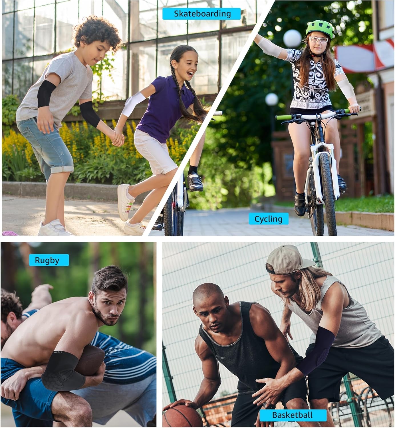 Elbow Pads for Teenagers Men and Women - Basketball Baseball Elbow Brace for Collision Avoidance and Support