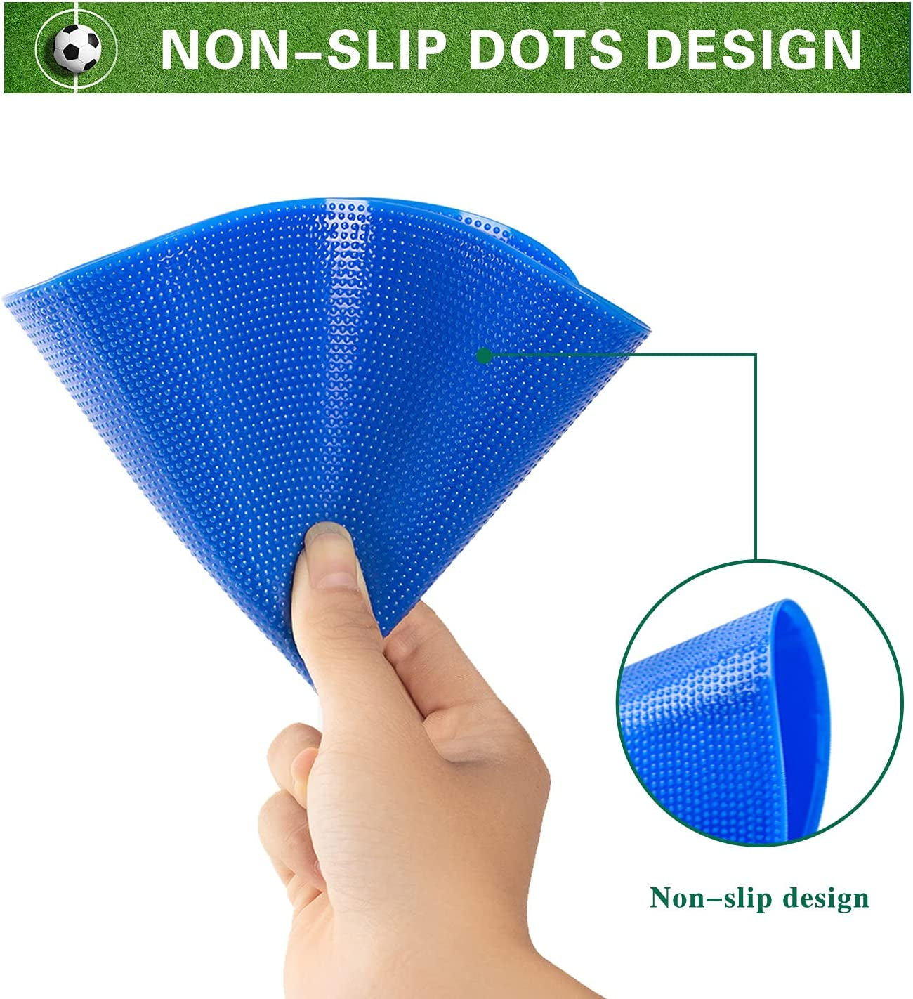 Spot Markers 4.72 Inch 9Inch Non Slip Rubber Floor Markers Flat Field Cones Poly Dots for Soccer Basketball Sports Speed Agility Training and Drills
