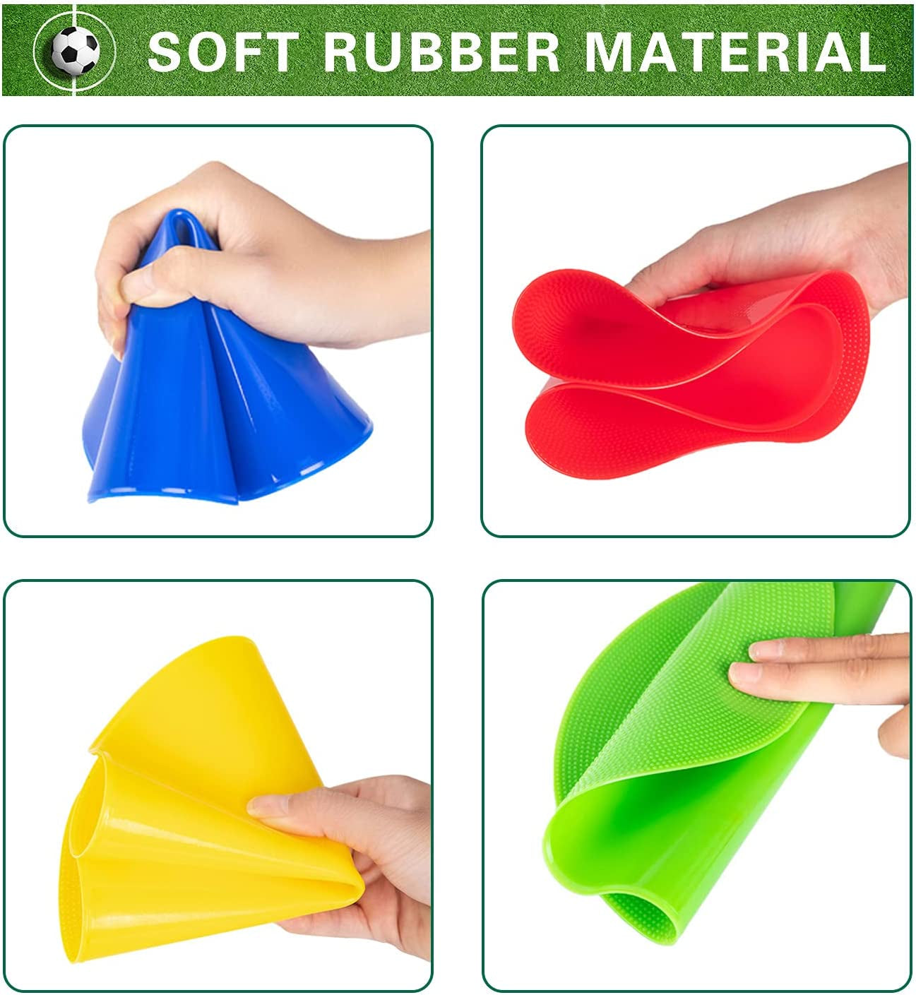 Spot Markers 4.72 Inch 9Inch Non Slip Rubber Floor Markers Flat Field Cones Poly Dots for Soccer Basketball Sports Speed Agility Training and Drills