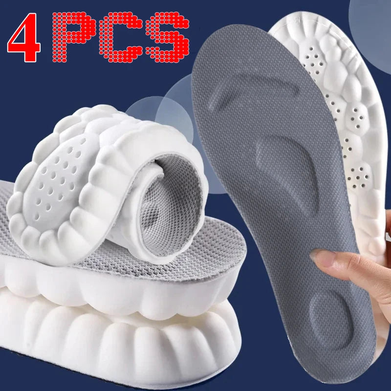 4D Massage Insoles Super Soft Sports Shoes Insole for Feet Running Baskets Shoe Sole Arch Support Orthopedic Inserts Unisex
