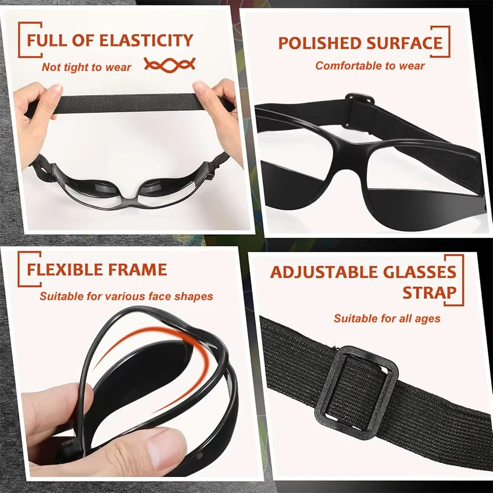 Basketball Dribbling Training Goggles Head-Mounted Basketball Team Training Adjustable Lightweight Supplies Aid Eyewear