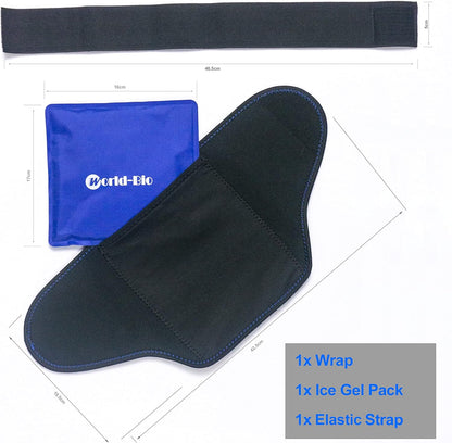 Foot Ankle Ice Gel Pack for Follow and Sole, Hot Cold Therapy Reusable Pad and Adjustable Heel Ice Wrap Perfect for Plantar Fasciitis, Achilles Tendonitis, Sprains, Swollen Foot and Muscle Pain Relief