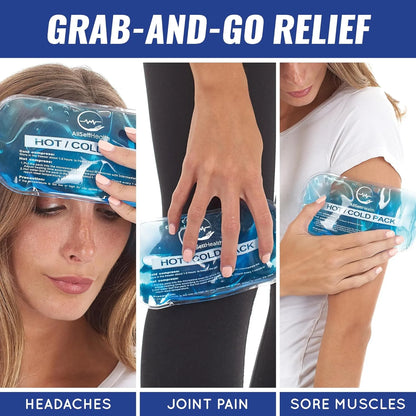 (7 Pack) Allsett Health Reusable Gel Ice Pack for Injury | Flexible Hot and Cold Compress for Pain Relief, Versatile Use for Knee, Back, Neck, and Ankle