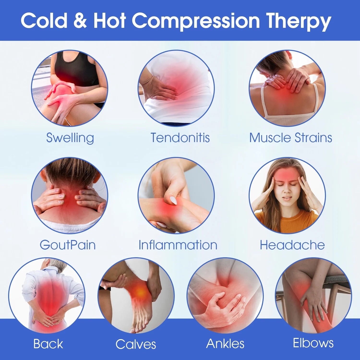 2Pack Ice Pack for Injuries Reusable, Gel Hot and Cold Pack Therapy Wrap for Hip Neck Shoulder Knee Back Hot Cold Compress for Swelling, Bruises, Surgery, 18 X 7 In