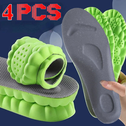 4D Massage Insoles Super Soft Sports Shoes Insole for Feet Running Baskets Shoe Sole Arch Support Orthopedic Inserts Unisex