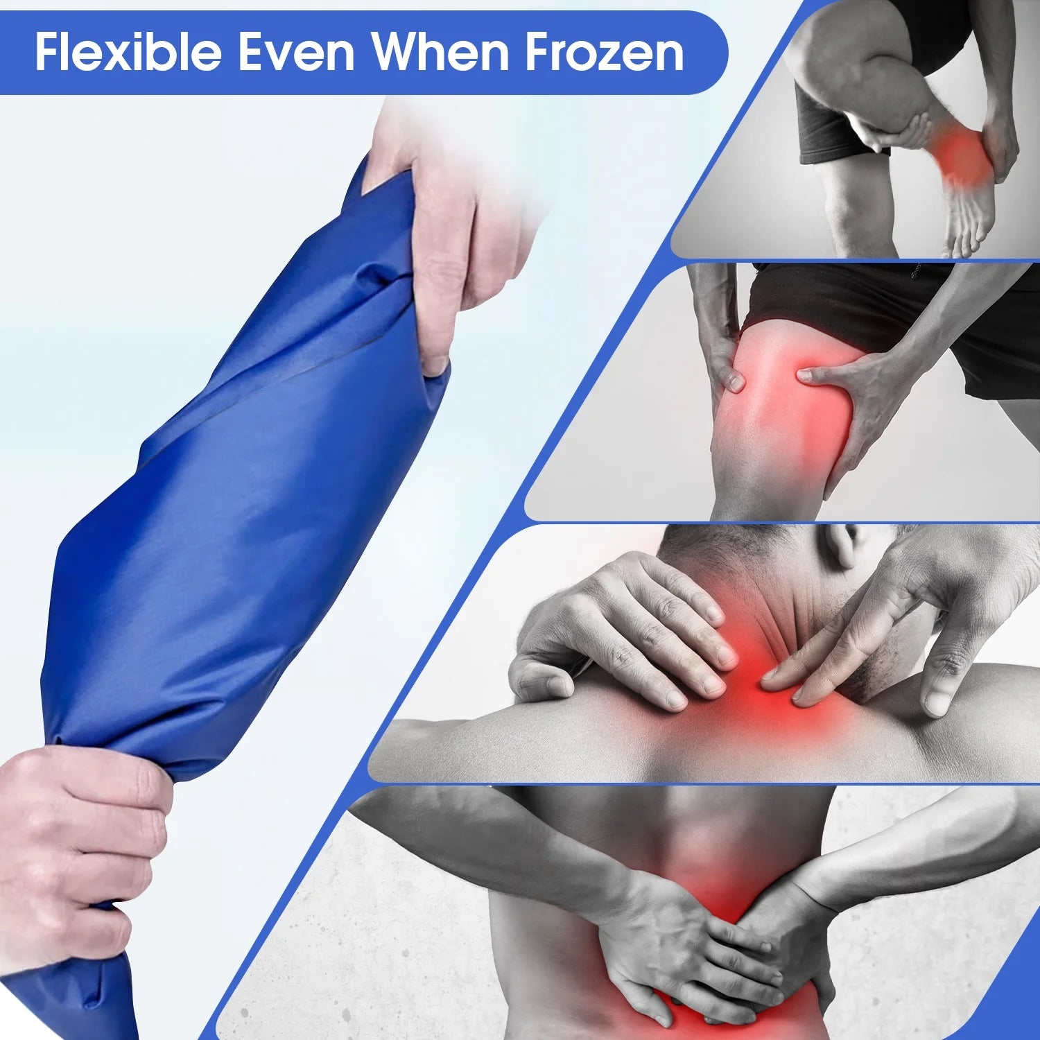 2Pack Ice Pack for Injuries Reusable, Gel Hot and Cold Pack Therapy Wrap for Hip Neck Shoulder Knee Back Hot Cold Compress for Swelling, Bruises, Surgery, 18 X 7 In