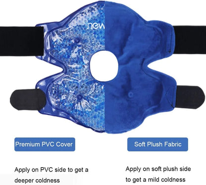 2 Pack Ice Pack for Knee, Warm Cold Pack Knee Brace, Reusable Knee Cold Pack with Soft Plush Backing for Sports Injuries, Pain Relief, Swelling Surgery