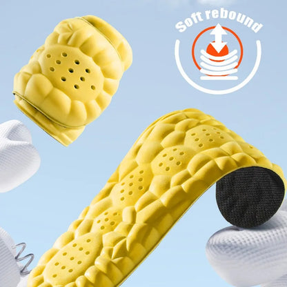 4D Cloud Technology Sports Insoles for Shoes PU Sole Soft Breathable Shock Absorption Cushion Running Orthopedic Care Insoles