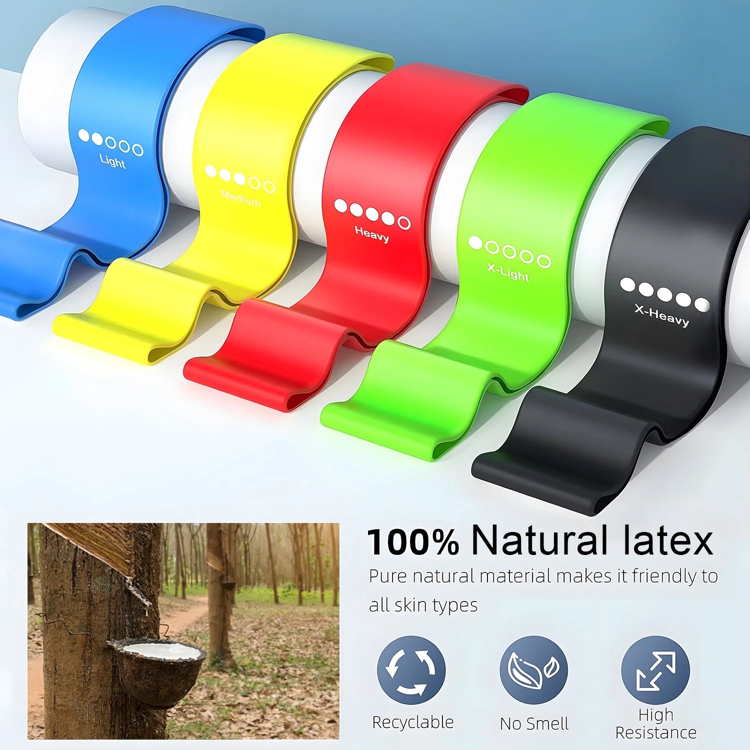 Professional Resistance Bands. Latex-Free, Resistance Bands for Working Out, Stretch Bands for Working Out Women or Men, Exercise Bands Set for Physical Therapy, 5 Set of Stretch Bands for Booty Legs