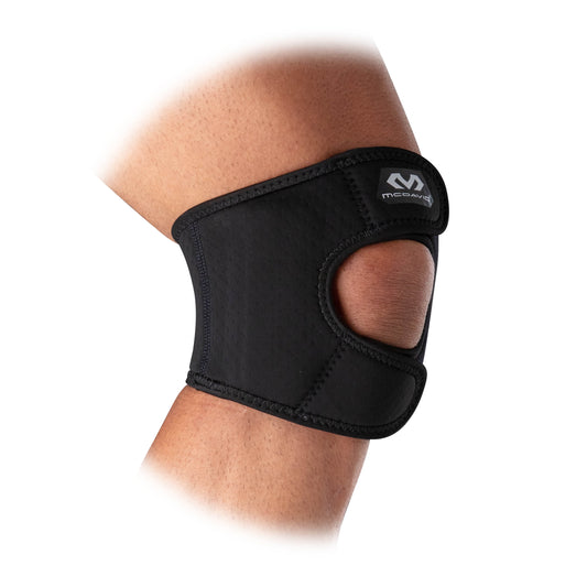 Sport Patella Pain Relief Adjustable Black Knee Patella Support Wrap with Dual Straps, Large/Extra-Large