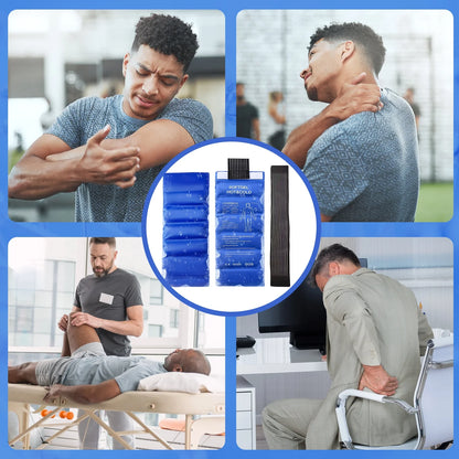 2Pack Ice Pack for Injuries Reusable, Gel Hot and Cold Pack Therapy Wrap for Hip Neck Shoulder Knee Back Hot Cold Compress for Swelling, Bruises, Surgery, 18 X 7 In