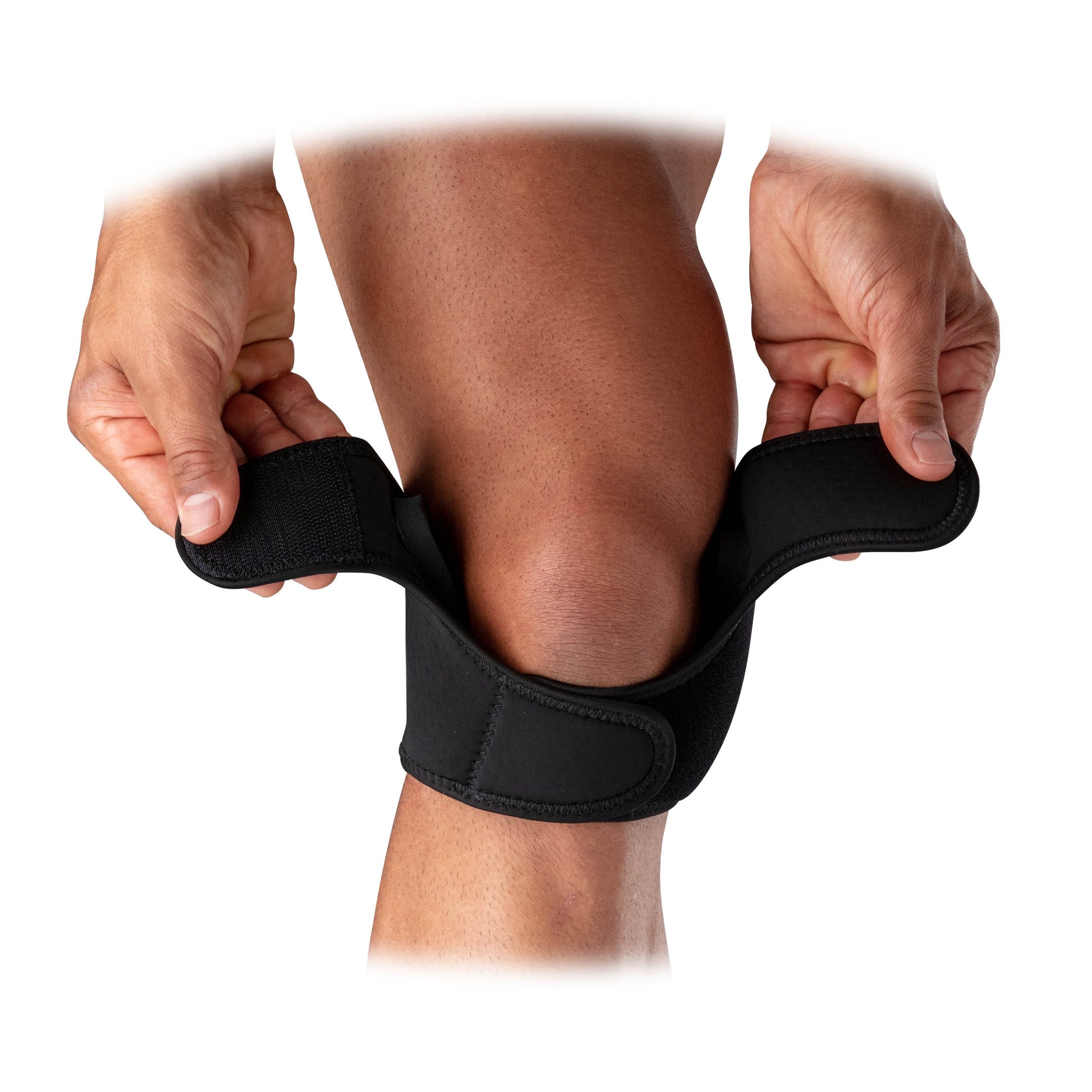 Sport Patella Pain Relief Adjustable Black Knee Patella Support Wrap with Dual Straps, Large/Extra-Large