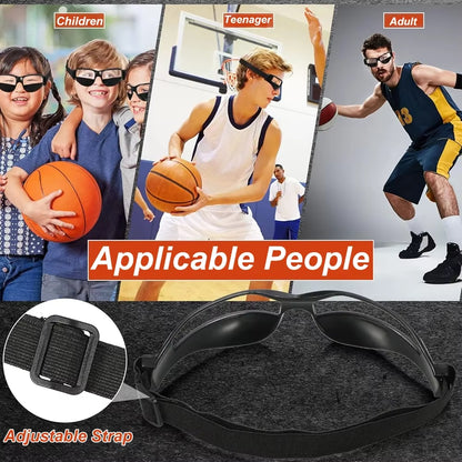 Basketball Dribbling Training Goggles Head-Mounted Basketball Team Training Adjustable Lightweight Supplies Aid Eyewear