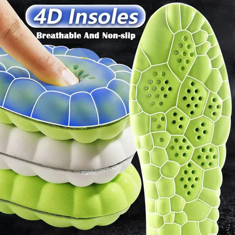 4D Massage Insoles Super Soft Sports Shoes Insole for Feet Running Baskets Shoe Sole Arch Support Orthopedic Inserts Unisex
