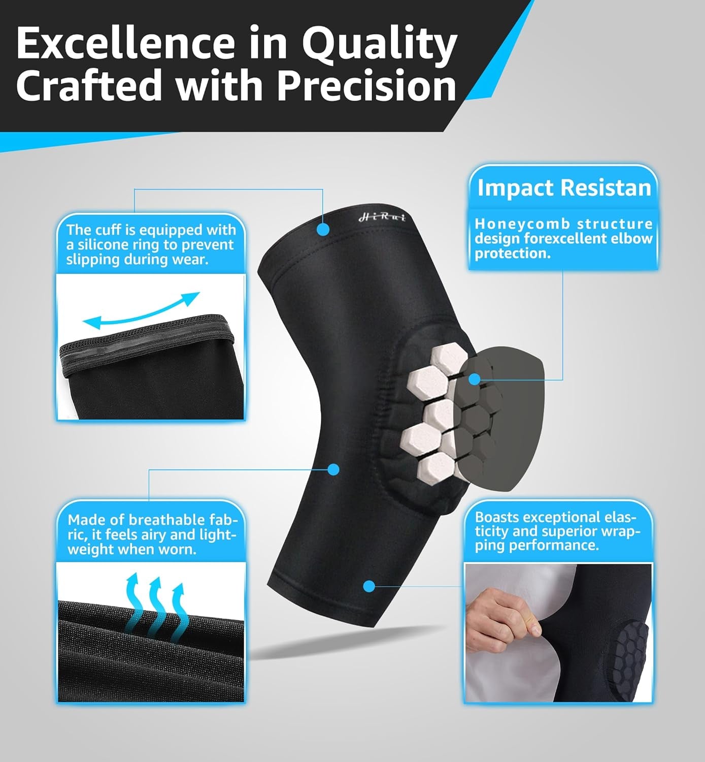 Elbow Pads for Teenagers Men and Women - Basketball Baseball Elbow Brace for Collision Avoidance and Support