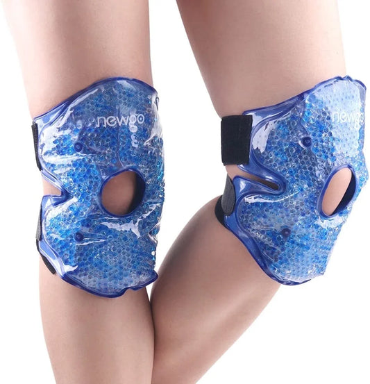 2 Pack Ice Pack for Knee, Warm Cold Pack Knee Brace, Reusable Knee Cold Pack with Soft Plush Backing for Sports Injuries, Pain Relief, Swelling Surgery