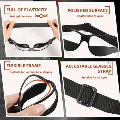 Basketball Dribbling Training Goggles Head-Mounted Basketball Team Training Adjustable Lightweight Supplies Aid Eyewear