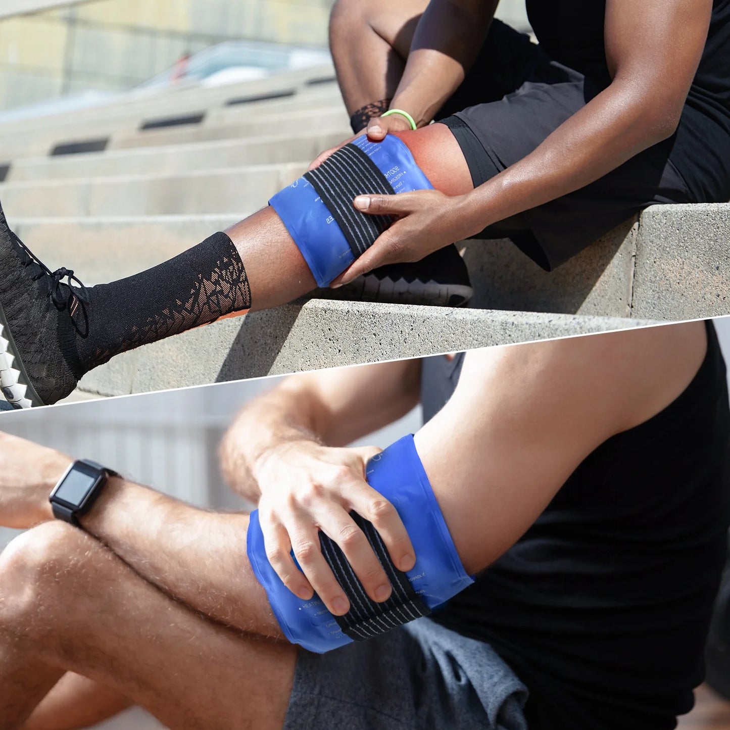 2Pack Ice Pack for Injuries Reusable, Gel Hot and Cold Pack Therapy Wrap for Hip Neck Shoulder Knee Back Hot Cold Compress for Swelling, Bruises, Surgery, 18 X 7 In